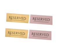CONGARTENO 4pcs Acrylic Vertical Reserved Signs for Hotels and Restaurants Dual Sided V Shape Table Tents in Gold and Rose Gold Stable and Portable Reservation Display for Weddings and Events