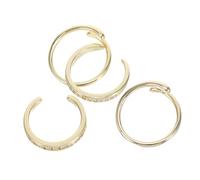 CONGARTENO 4pcs Adjustable Open Band Toe Rings for Women Lightweight Boho Feet Jewelry Rhinestone Summer Beach Accessory Breathable Non-tarnish Open Cuff Rings