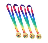 CONGARTENO 4pcs Basketball Medals Gold Zinc Alloy Sports Competition Awards with Lanyards for School Leagues Community Events Team Spirit Enhancement