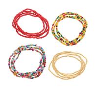 CONGARTENO 4PCS Beach Waist Chain with Premium Glass Beads Stylish Bikini Waist Beads for Women Fashion Accessory for Swimwear and Beachwear