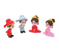 CONGARTENO 4pcs Bride Groom Figurines Wedding Cake Toppers Romantic Couple Statues Lightweight Anniversary Decorations for Bridal Shower Photo Booth Party