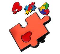 CONGARTENO 4pcs Bright Brooch Pins Puzzle Style Lapel Pins for Women Metal Hat Autism Awareness Design