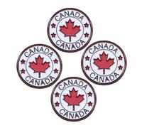 CONGARTENO 4pcs Canadian Maple Leaf Lapel Pins Red Enamel Brooches Round Breast Pin Accessories for Clothing Hats Bags Souvenirs and Birthday Gifts