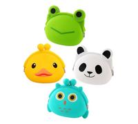 CONGARTENO 4Pcs Cartoon Silicone Coin Wallets for Adorable Coin Purse Earphone Bag Durable Novelty with Styles Compact Storage for Items for Boys