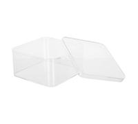 CONGARTENO 4pcs Cotton Ball Holder Cotton Round Organizer Acrylic Cubes Acrylic Container Square Clear Ice Cube Container for Pads Small Clear Display Case Transparent