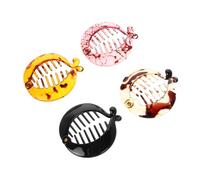 CONGARTENO 4pcs Durable Banana Clips Hair Accessories for Women Non-slip Design for Thick Curly Hair Elegant Ponytail Holder Black Brown Tones