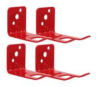 CONGARTENO 4pcs Fire Extinguisher Holder Wall Mount Brackets Heavy Duty Iron Hooks with Screws for Home Safety Quick Installation Red