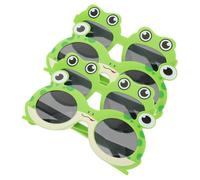 CONGARTENO 4pcs Frog Themed Party Sunglasses with Gray Lenses Novelty Animal Glasses for Adults Photo Booth Accessories for Birthday Tropical Luau and Summer Events