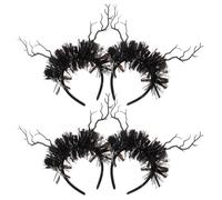 CONGARTENO 4pcs Gothic Simulated Dead Branch Headbands Lightweight Comfortable Halloween Day Dead Holiday Headpiece Cosplay Party Hair Accessories for Women