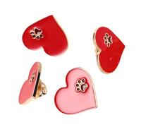 CONGARTENO 4pcs Heart Paw Brooch Pins Lightweight Alloy Enamel Cute Dog Pet Accessories for Clothing Bags Jackets Animal Badge Gifts for Pet Lovers
