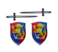 CONGARTENO 4pcs Inflatable Knight Costume Set with PVC Swords and Shields for Lightweight Medieval Party Role Play Vibrant Blue Color for Indoor Outdoor Family Fun