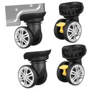 CONGARTENO 4pcs Luggage Replacement Wheels Silent Swivel Caster Suitcase Wheels Heavy-Duty Abs Fit for Standard Suitcases Easy Installation for Travel Bag Trolley Roller Repair Parts