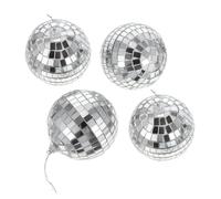 CONGARTENO 4Pcs Mirror Balls with Hanging Loop Reflective Sphere Decorations for Bar Performance Stage Party Creative Disco Ball Ornaments for Christmas Photo Props Festival Decor