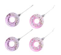 CONGARTENO 4pcs Pink Donut Party Decorations Set Dessert Theme Christmas Ornaments Hanging Pendants for Xmas Tree Birthday Holiday Home Party Supplies Festive Candy Bread Ring Design
