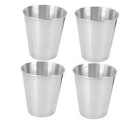 CONGARTENO 4pcs Portable Stainless Steel Shot Cups Metal Liquor Glasses Lightweight Unbreakable Drinking Vessels for Outdoor Camping Travel Picnics and Parties