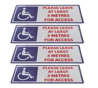 CONGARTENO 4Pcs Reflective Handicap Keep Away Stickers 3M Self-Adhesive Disability Warning Decals for Safety Signs Suitable for Cars, Wheelchairs, and Public Areas