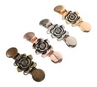 CONGARTENO 4PCS Retro Scarf Decoration Clips Vintage Cardigan Brooch Pins Sweater Shawl Cinch Clips for Women Waist Back Tightener Metal Alloy in White K Gold Antique Copper Rose Gold
