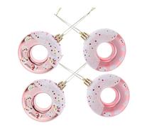 CONGARTENO 4pcs Rose Gold Donut Candy Hanging Pendant Set Artificial Dessert Decorations for Christmas Tree Easter Birthday Home Party Supplies