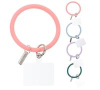 CONGARTENO 4pcs Silicone Phone Rings Wrist Straps Anti-lost Cellphone Lanyards Lightweight Loops for Travel Camping Hiking in Purple Pink Blue Gray Green