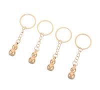 CONGARTENO 4pcs Solid Brass Wu Lou Keychains Feng Shui Lucky Gourd Charms for Luck Wealth Longevity Success Gift for Friends Families Lovers