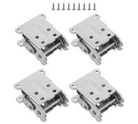 CONGARTENO 4PCS Stainless Steel Folding Locking Hinges with Self-Return Spring Heavy Duty Corrosion Resistant Extension Support Brackets for Folding Table Legs Beds Workbenches Furniture