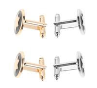 CONGARTENO 4pcs Star-shaped Cufflinks for Men Formal Cuff Studs for Business Suit Wedding Party Shirt Cuff Links Unique Design