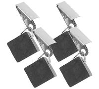 CONGARTENO 4pcs Tablecloth Weights Clips with Smooth Surface Stone and Iron Material, Versatile Table Cover Clips for Patio and Picnic Use, Sturdy Black Windproof Table Cloth Hangers