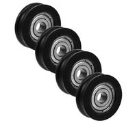 CONGARTENO 4pcs U-Groove Bearing Pulley Rollers with Nylon Wheels for Sliding Doors Windows Cabinet Hardware Wear-Resistant Guide Wheels for Garage Cupboard Caster Gate