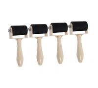 CONGARTENO 4Pcs Wear-Resistant Rubber Rollers with Plastic Handles for Printmaking and Crafting Smooth Ink Distribution Painting Tools Portable and Sturdy Printing Roller for Artists