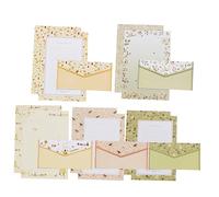 CONGARTENO 5 Sets Floral Stationery Paper and Envelopes Kit Eco Friendly Premium Letter Writing with Printed Envelopes and Lined Random Colors for School Home and Personal Random Color