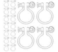 CONGARTENO 50pcs Clear Plastic Earrings Converters Invisible U Type Non-pierced Earring Adapter Clips for DIY Jewelry Making Comfortable and Stable Fit