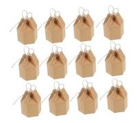 CONGARTENO 50Pcs Hexagon Kraft Paper Candy Boxes Creative Sweet Wedding Favor Packaging DIY Party Treat Boxes for Birthdays Holidays and Festivals Easy to Assemble Gift Wrap