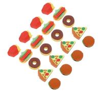 CONGARTENO 50pcs Mini Food Erasers for Soft TPR Material Compact Portable Classroom Rewards Party Favors Cute Hamburger Hot Dog French Fries Donut Pizza Erasers for Students