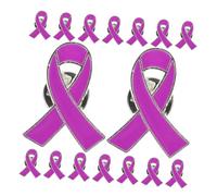 CONGARTENO 50pcs Purple Alloy Awareness Ribbon Brooch Pins for Charity Support Enamel Lapel Pins for Health Campaigns Public Event Recognition