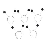 CONGARTENO 5pcs Black Foam Ball Hair Bands Creative Lightweight Flexible Decorative Hair Accessories for Parties Festivals Cosplay and Costume Use