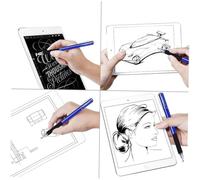 CONGARTENO 5pcs Capacitive Stylus Set with Replacement Knit Fiber and Silicone Disc Tips Metal Handwriting Pen for Tablets and Smartphones Dark Blue