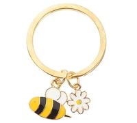 CONGARTENO 5pcs Cute Bee Keyring Pendant Backpack Decoration Cartoon Bee Keychain Luggage Hook Bag Hanging Ornament for Boys and Girls and Adults