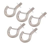 CONGARTENO 5pcs M10 Spring Q-Hooks with Nickel-Plated Steel Wire Rope, Heavy Duty Windproof Screw-in Eye Hooks for Outdoor Christmas Light Hanging, Ceiling and Wall Rope Hooks