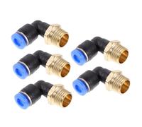 CONGARTENO 5pcs Male Thread X Push in Air Hose Coupler Abs Copper Pneumatic Fittings for Compressor Accessories Leak Quick Connectors for Tight Spaces