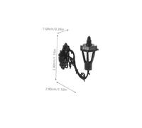 CONGARTENO 5pcs Miniature Wall Lamps for DIY Sand Table Decor Realistic Black Wall Mounted Model Lights with White Glow Compact for Mini Houses and Micro Landscape Decorations