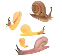CONGARTENO 5pcs Realistic Snail Figurines Miniature Animal Figures for Educational Garden Decoration Vivid Color Lightweight Artificial Snail Ornaments