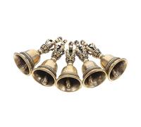 CONGARTENO 5Pcs Vintage Brass Handheld Bells Retro Altar Decor Ritual Bells for Home Hotel Office Restaurant Use
