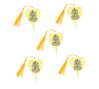 CONGARTENO 5pcs Vintage Metal Buddhist Bookmarks Bodhi Leaf Design Chinese Style Stationery Accessories for Students and Book Lovers Creative Reading Tools Gift