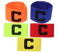 CONGARTENO 5pcs Wear Resistant Elastic Football Captain Armbands with Slip Adhesive Tape Bright Colors Yellow Red Green Professional Soccer Team Sports Bands for Youth and Adults