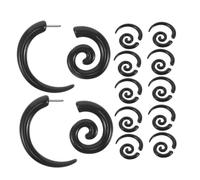 CONGARTENO 6 Pairs Stainless Steel Snail Spiral Earrings Irregular Wings Smooth Finish Artistic Faux Gauge Expander Jewelry for Everyday Wear Parties