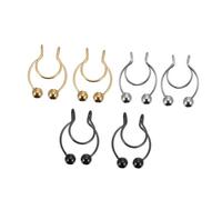 CONGARTENO 6 Pcs Non-piercing Antler Nose Rings Stainless Steel Lightweight Nose Hoop Jewelry for Women Men Party Festival Unique Design