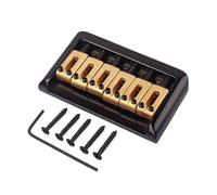CONGARTENO 6 String Hardtail Fixed Bridge for Electric Guitar St Style Top Loading String Copper Saddle Set with Fully Adjustable Height Easy Installation Kit Including Screws and Wrench