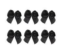 CONGARTENO 60pcs Black Handmade Satin Ribbon Bows Bowknot Flowers Hair Bows Accessories for Bright Color Craft Decorations