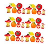 CONGARTENO 60pcs Mini Resin Fruit Ornaments Lifelike Artificial Lemons Oranges Tomatoes for Dollhouse Fairy Garden Micro Landscaping Decoration