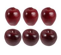 CONGARTENO 6Pcs Artificial Red Delicious Fake Fruits Set, Foam Simulation Emulated Fruit Model for Kitchen Decor, Photography Props and Home Party Decoration